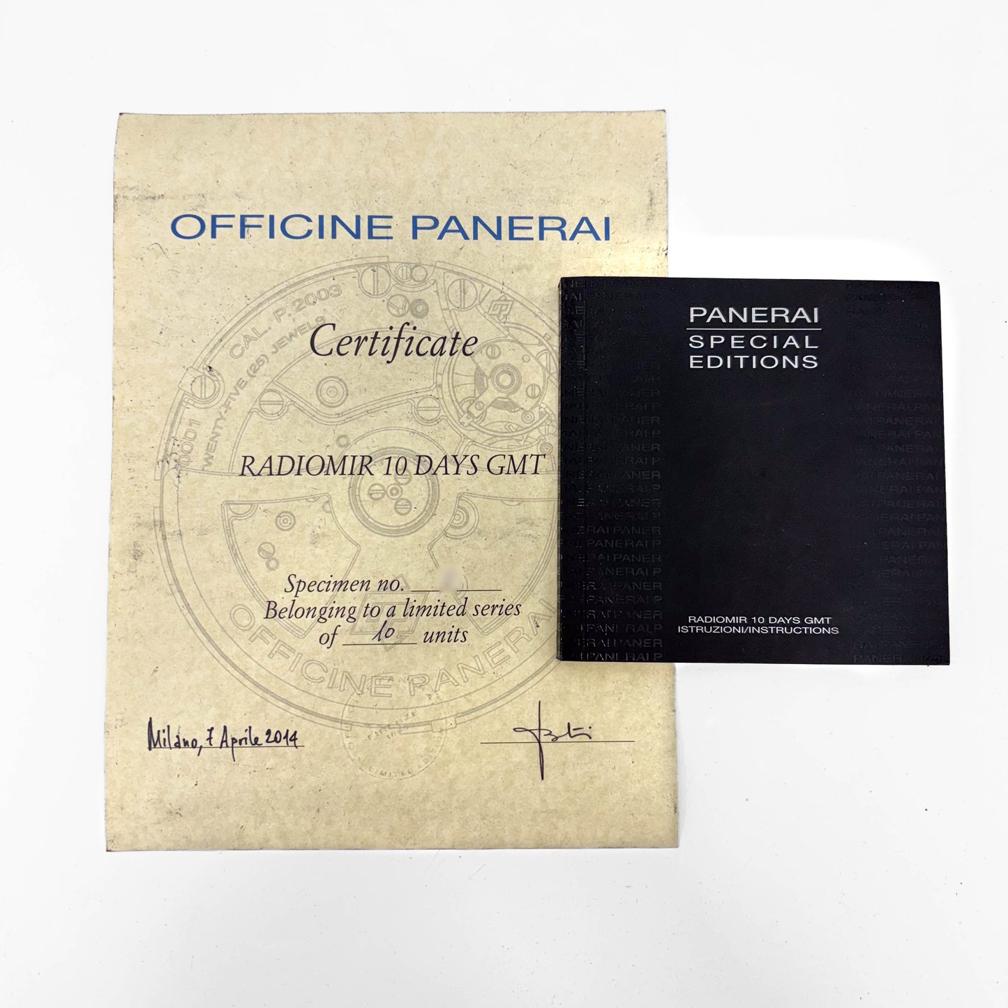Panerai Radiomir 10 Days GMT LE 10 Pieces 47mm Automatic Men's Watch PAM00548
