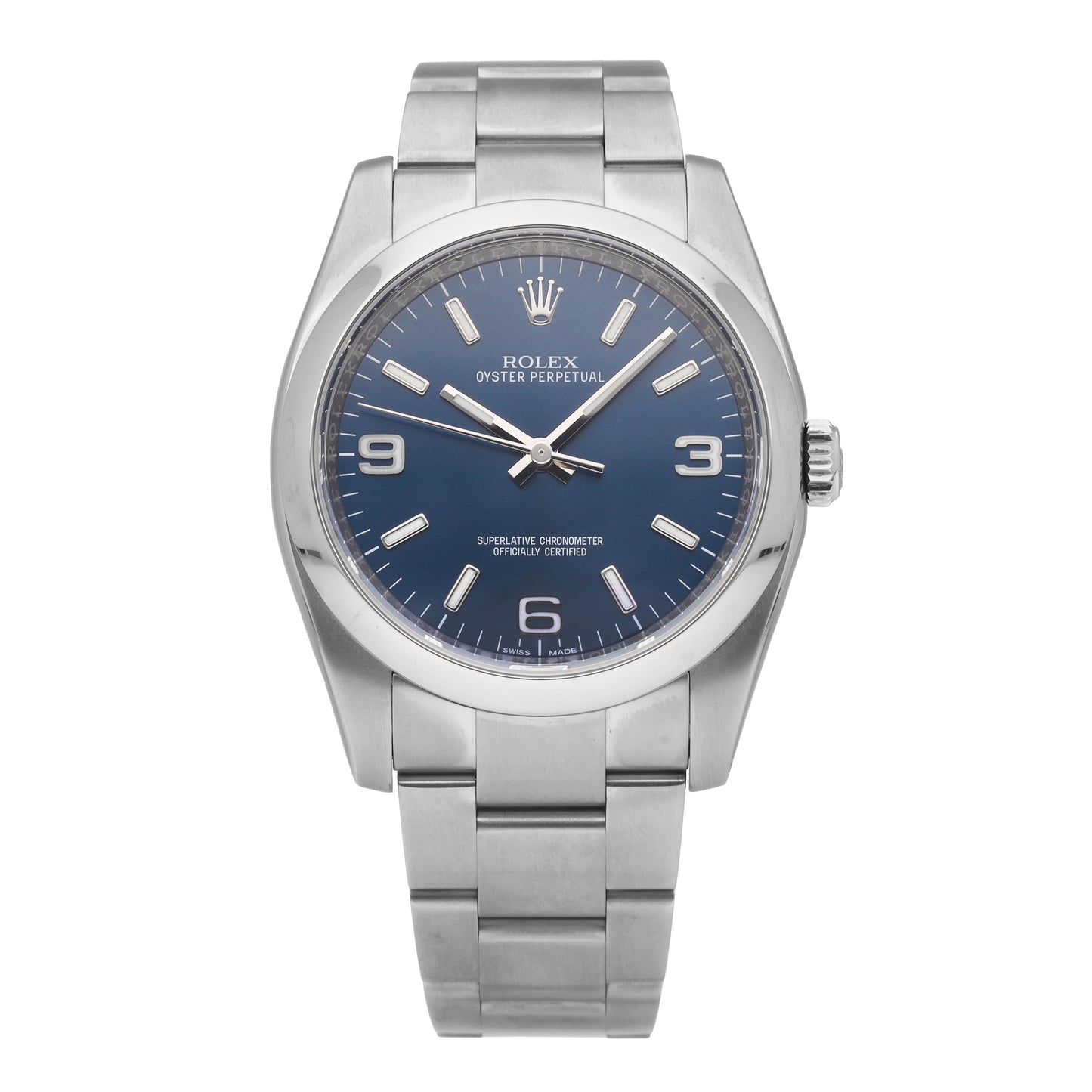 Rolex 2015 Oyster Perpetual Blue Dial 36mm Automatic Men's Watch 116000