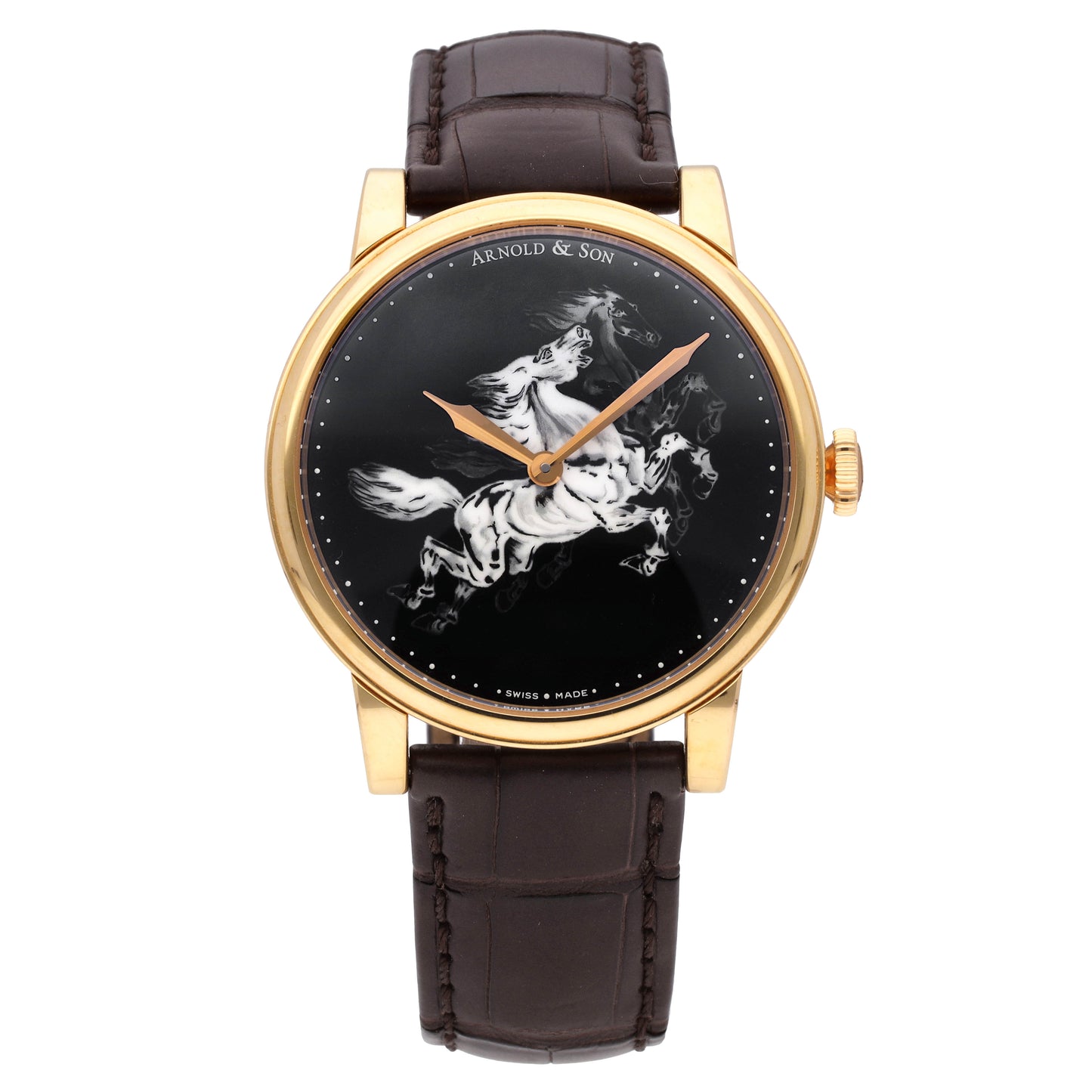 Arnold & Son HM Horses Set 18k Rose Gold Manual-Wind Men Watch 1LCAP.B04A.C111A