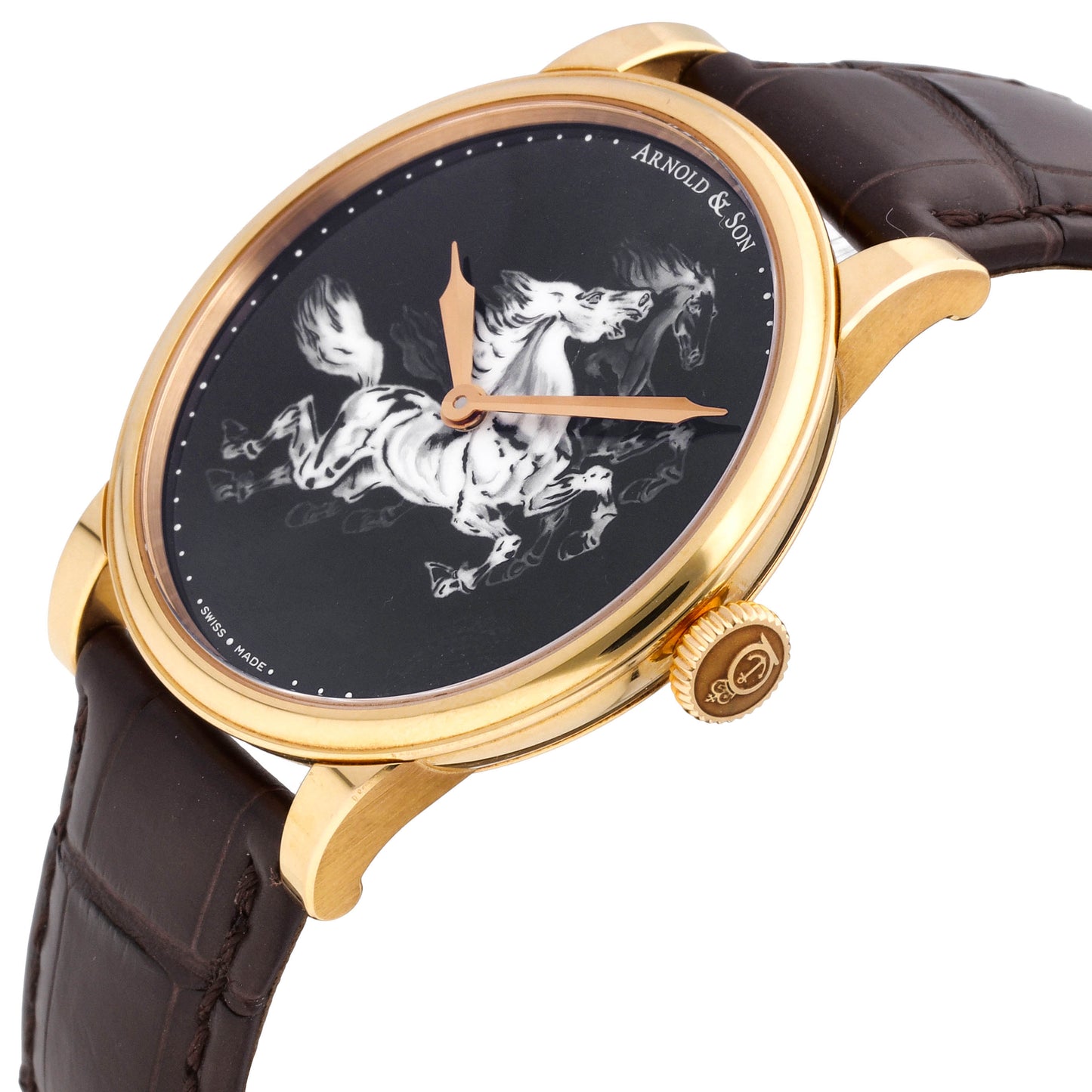 Arnold & Son HM Horses Set 18k Rose Gold Manual-Wind Men Watch 1LCAP.B04A.C111A