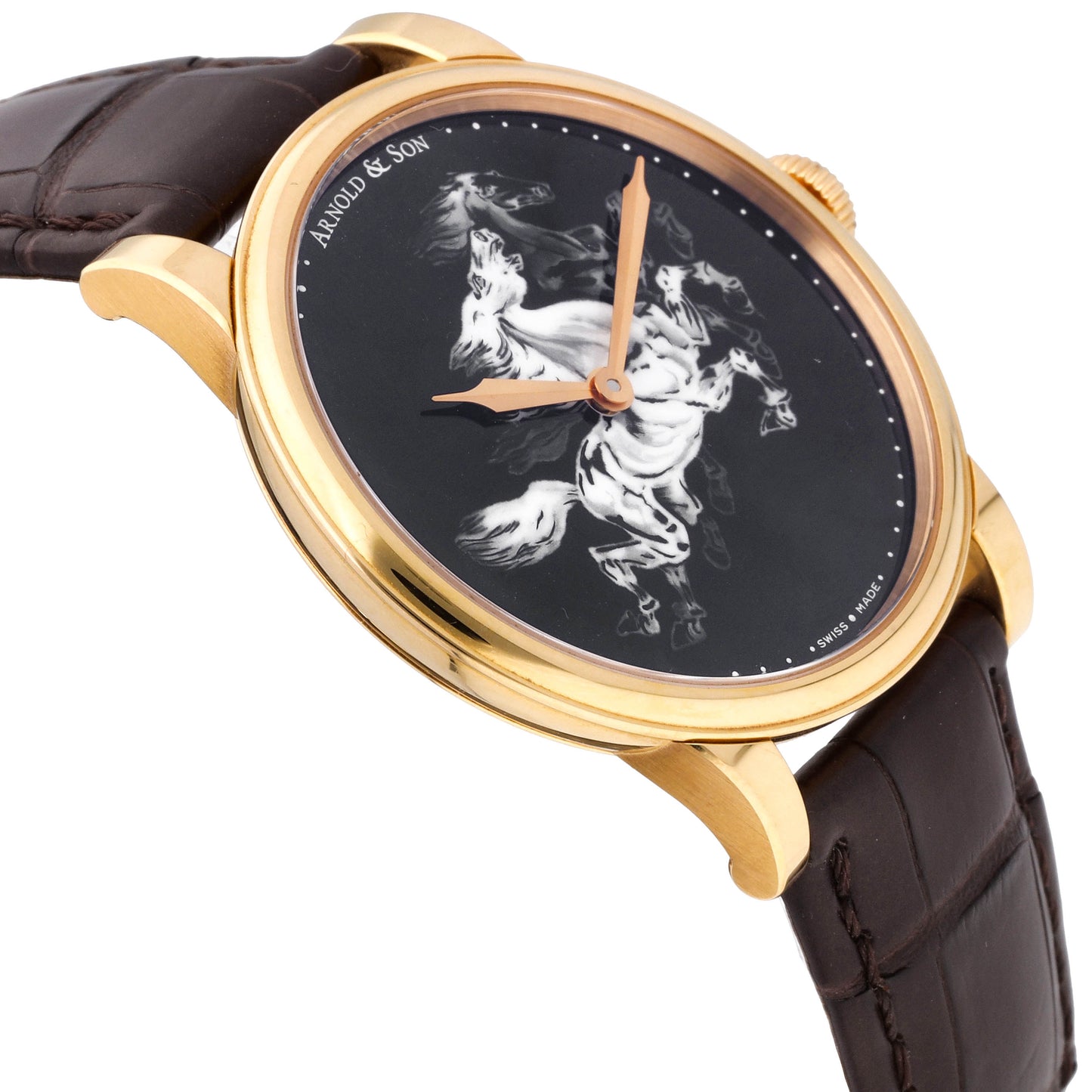Arnold & Son HM Horses Set 18k Rose Gold Manual-Wind Men Watch 1LCAP.B04A.C111A