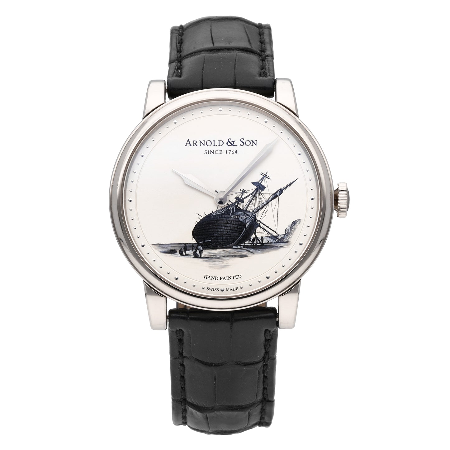 Arnold & Son HM Beagle Set 18k White Gold Manual-Wind Men Watch 1LCAW.S08A.C111W