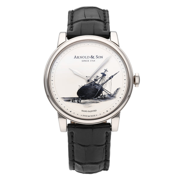 Arnold & Son HM Beagle Set 18k White Gold Manual-Wind Men Watch 1LCAW.S08A.C111W