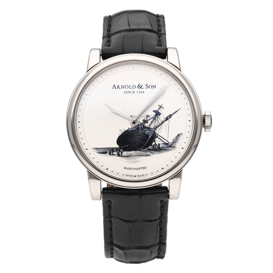 Arnold & Son HM Beagle Set 18k White Gold Manual-Wind Men Watch 1LCAW.S08A.C111W