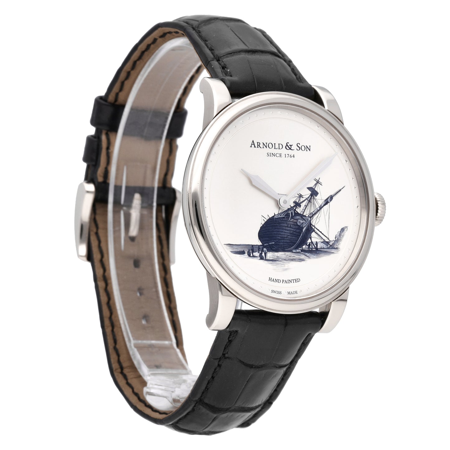 Arnold & Son HM Beagle Set 18k White Gold Manual-Wind Men Watch 1LCAW.S08A.C111W