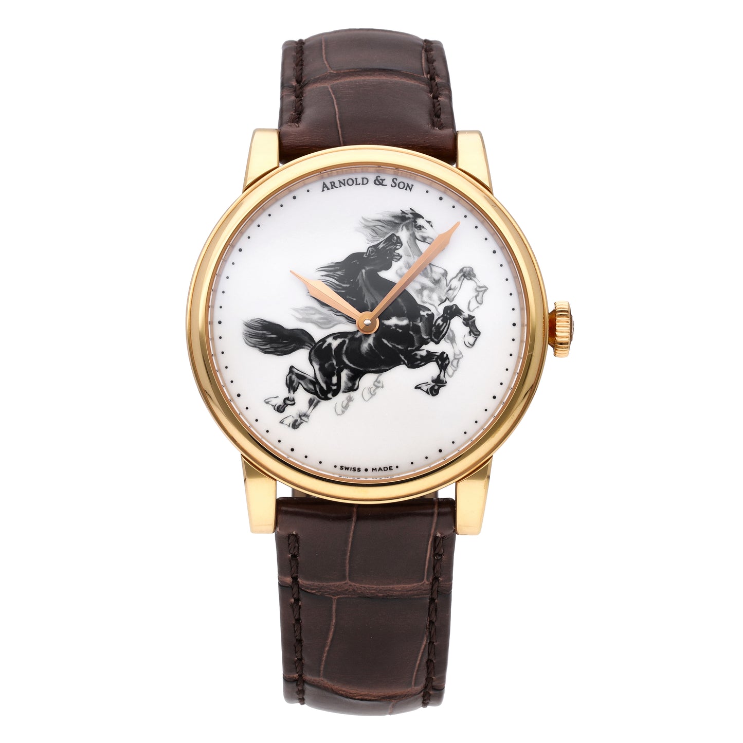 Arnold & Son HM Horses Set 18k Rose Gold Manual-Wind Men Watch 1LCAP.W03A.C111A