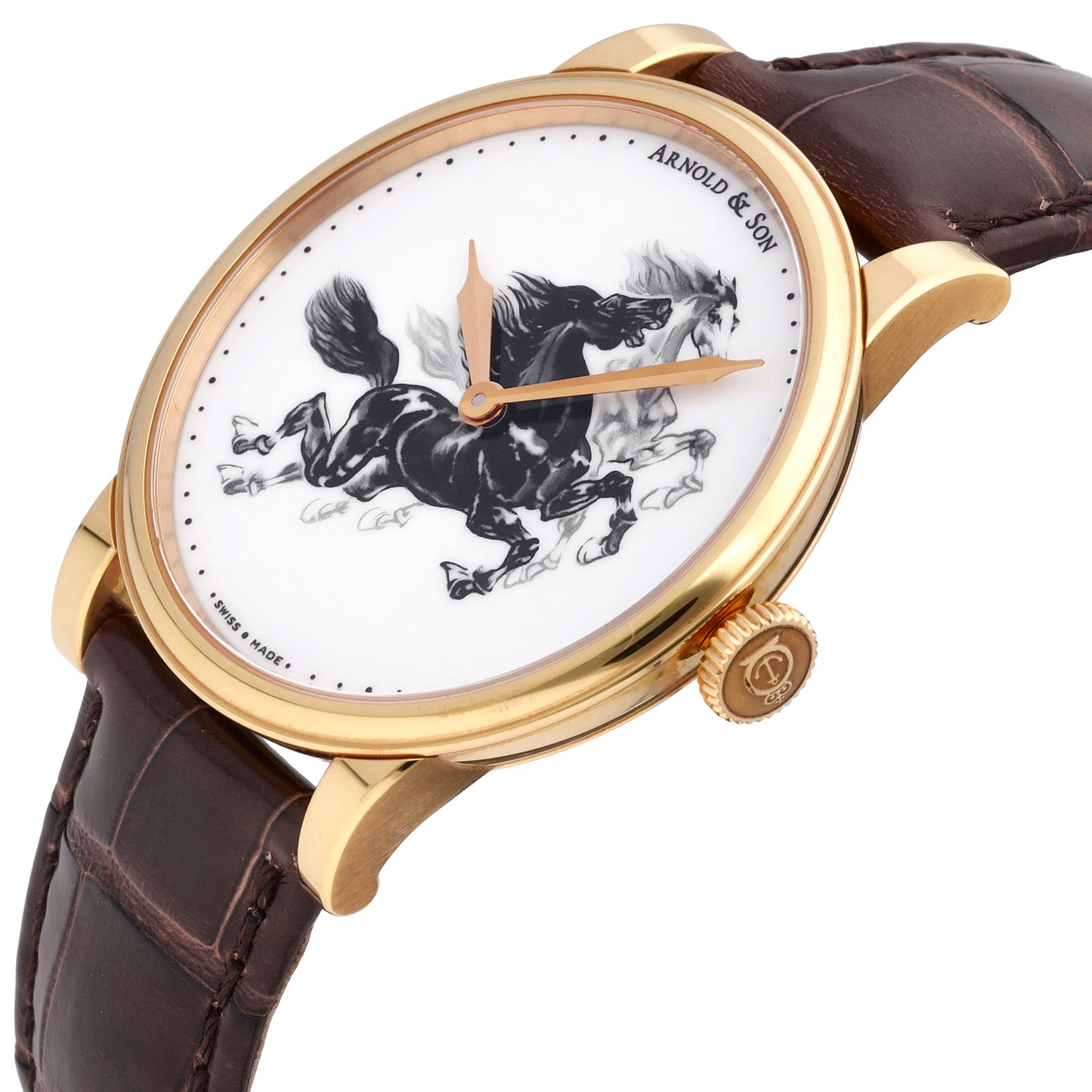 Arnold & Son HM Horses Set 18k Rose Gold Manual-Wind Men Watch 1LCAP.W03A.C111A
