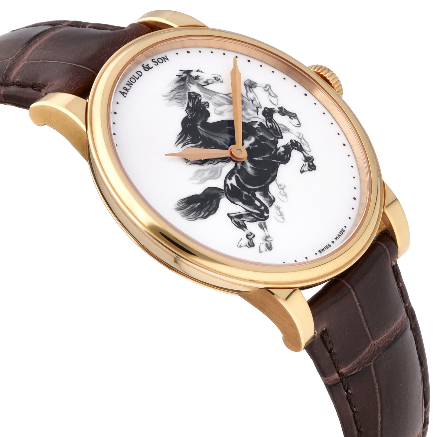 Arnold & Son HM Horses Set 18k Rose Gold Manual-Wind Men Watch 1LCAP.W03A.C111A
