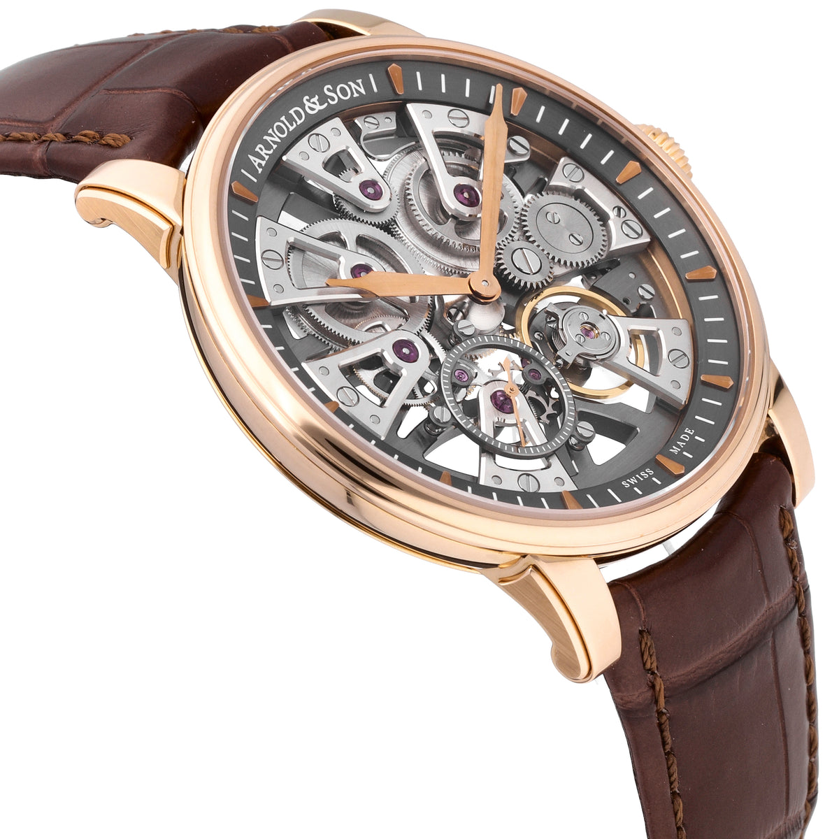 Arnold & Son Nebula 18k Rose Gold 41.5mm Manual-Wind Mens Watch 1NEAR.S01A.C123A