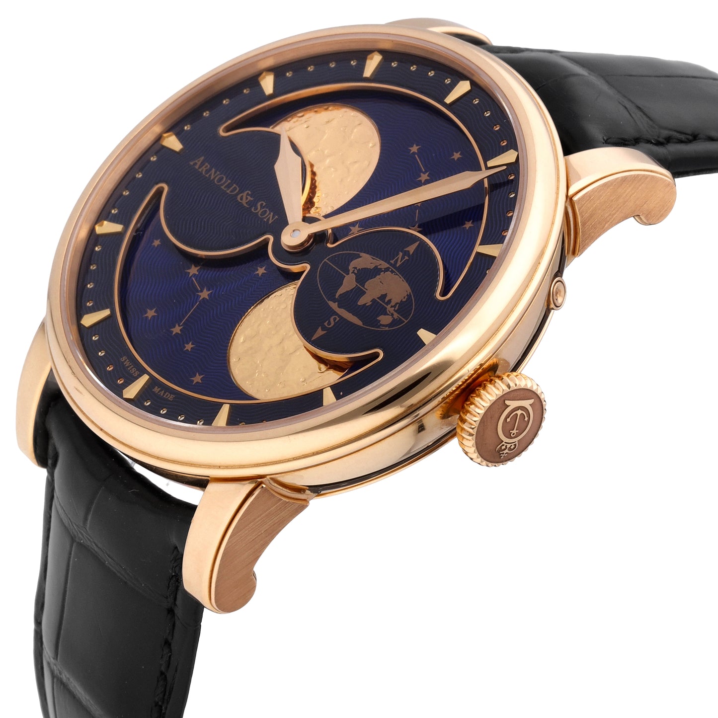 Arnold & Son Perpetual Moon 18k Rose Gold 41mm Manual-Wind Mens 1GLAR.U03A.C123A