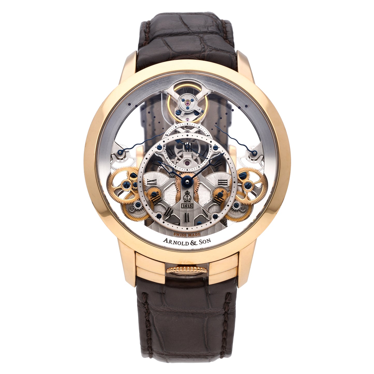 Arnold & Son Time Pyramid 18k Rose Gold 44mm Manual-Wind Watch 1TPAR.S01A.C125A