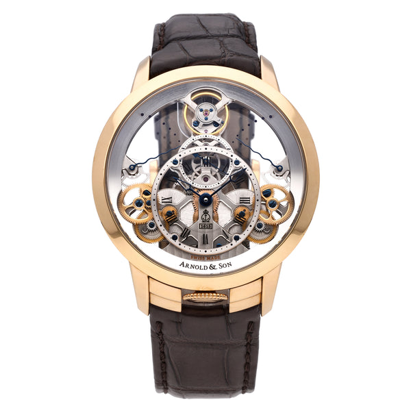 Arnold & Son Time Pyramid 18k Rose Gold 44mm Manual-Wind Watch 1TPAR.S01A.C125A