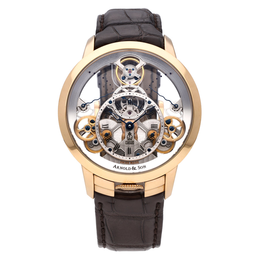 Arnold & Son Time Pyramid 18k Rose Gold 44mm Manual-Wind Watch 1TPAR.S01A.C125A