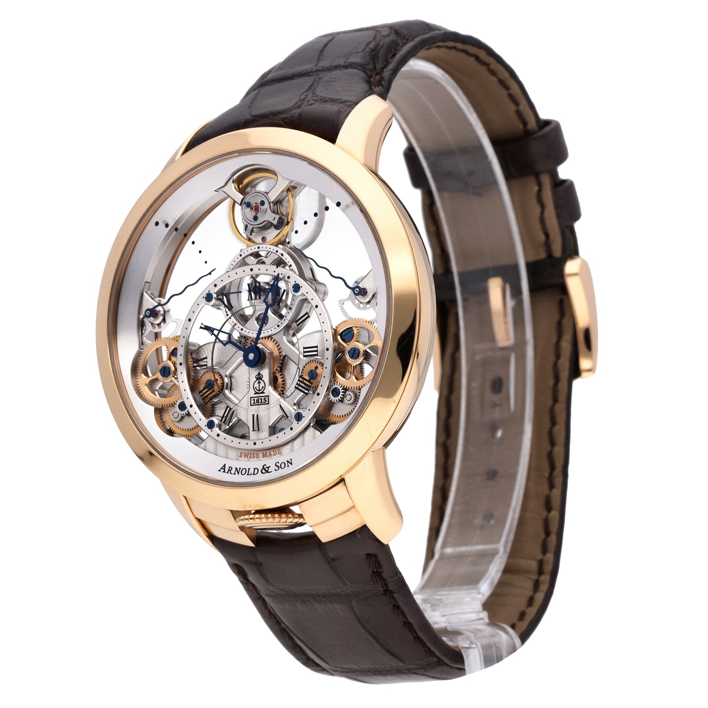 Arnold & Son Time Pyramid 18k Rose Gold 44mm Manual-Wind Watch 1TPAR.S01A.C125A