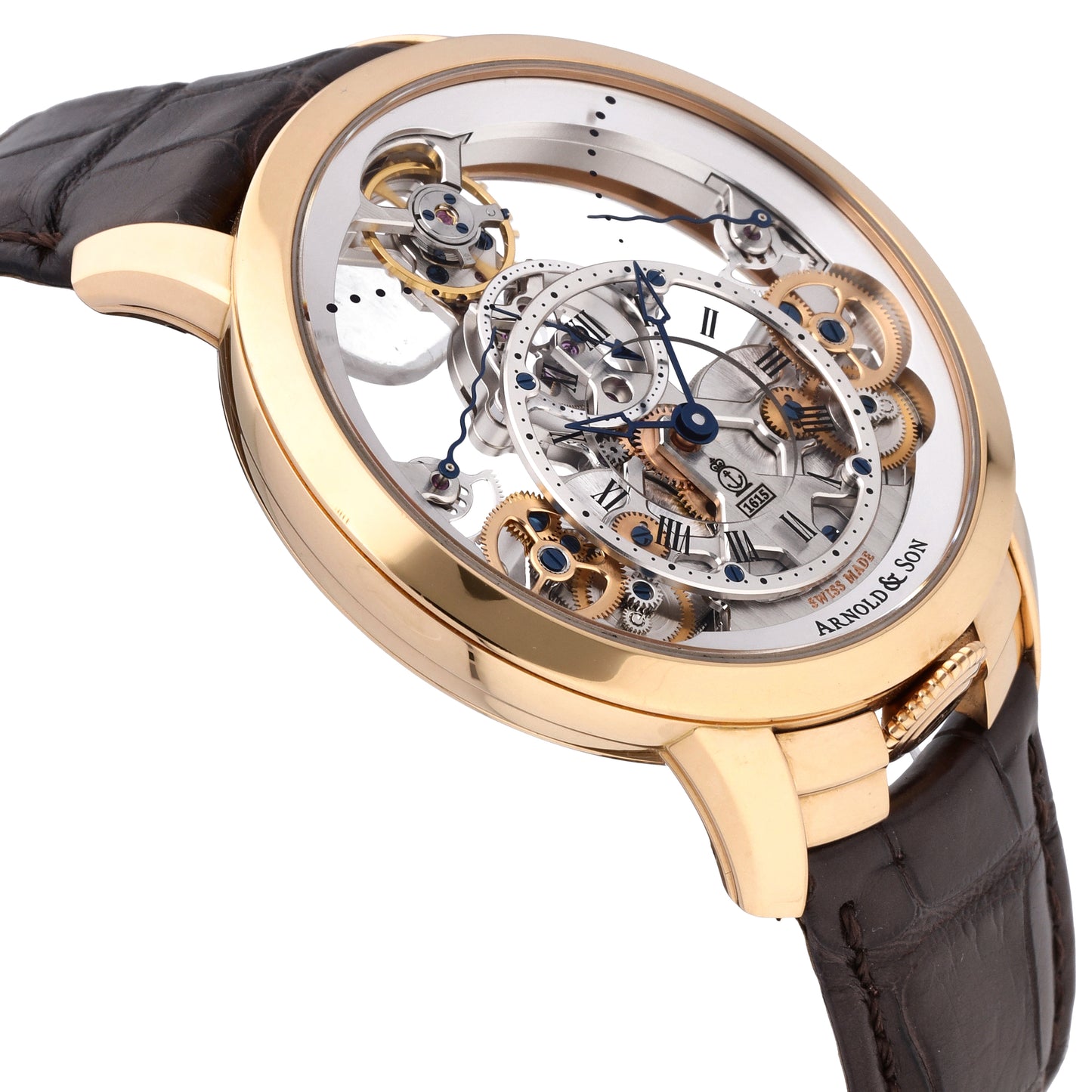 Arnold & Son Time Pyramid 18k Rose Gold 44mm Manual-Wind Watch 1TPAR.S01A.C125A
