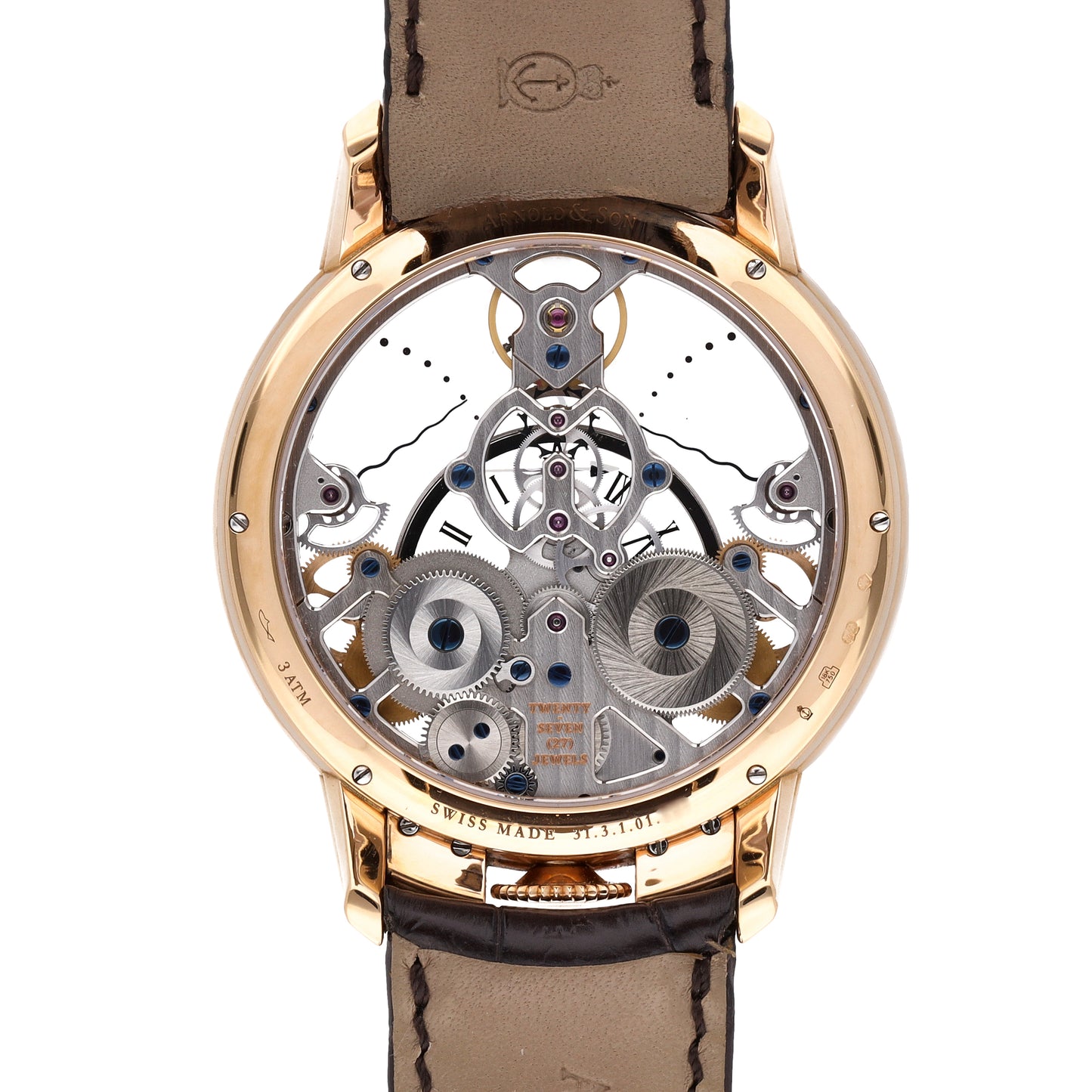 Arnold & Son Time Pyramid 18k Rose Gold 44mm Manual-Wind Watch 1TPAR.S01A.C125A
