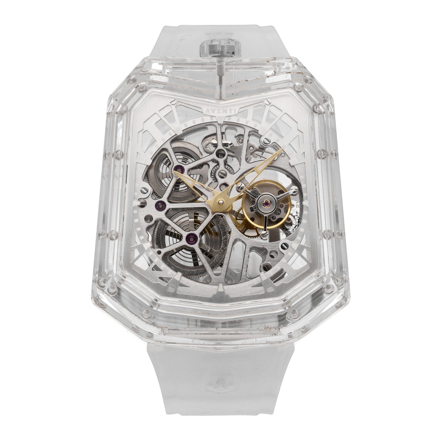 Aventi Pure Sapphire Crystal Tourbillon Skeleton 48mm Automatic Men Watch A11-01