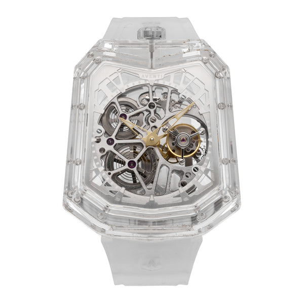 Aventi Pure Sapphire Crystal Tourbillon Skeleton 48mm Automatic Men Watch A11-01