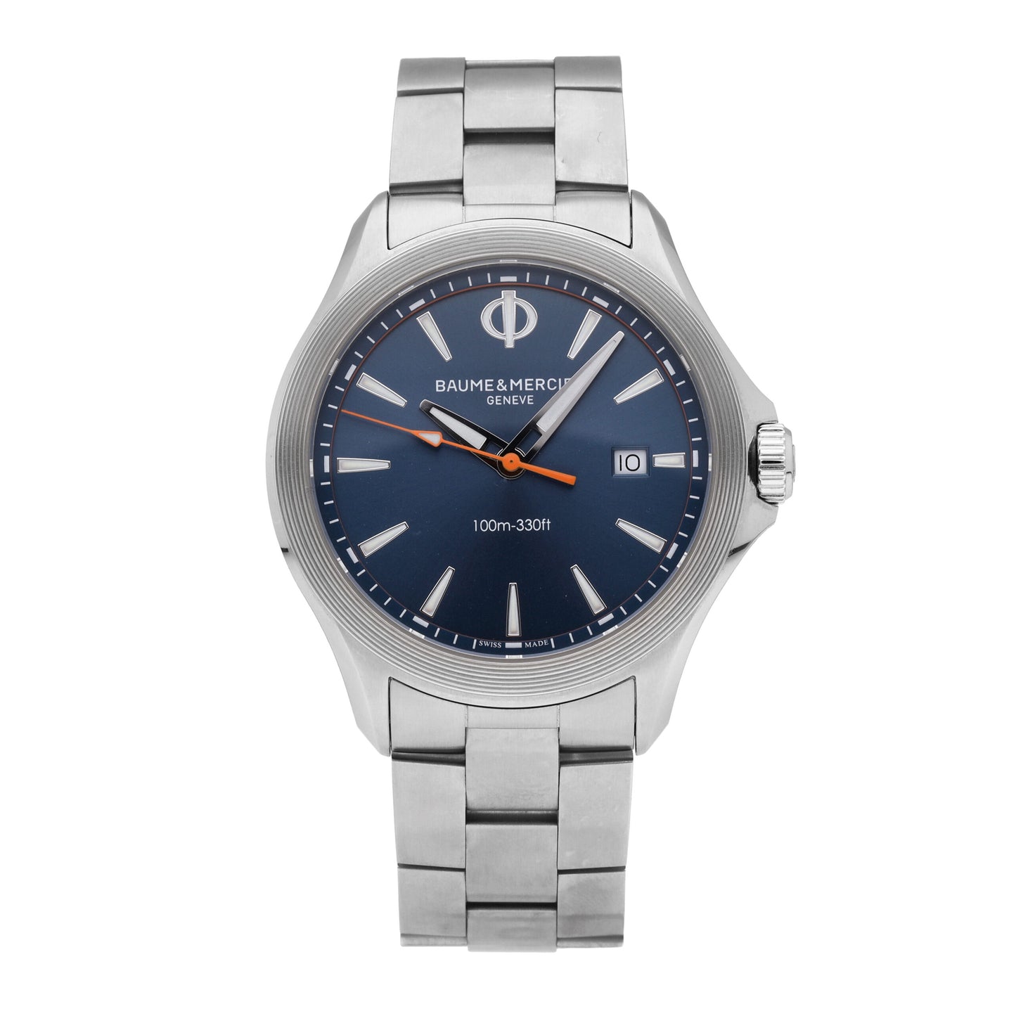 Baume & Mercier Clifton Stainless Steel Blue Dial 42mm Quartz Men's Watch 65841