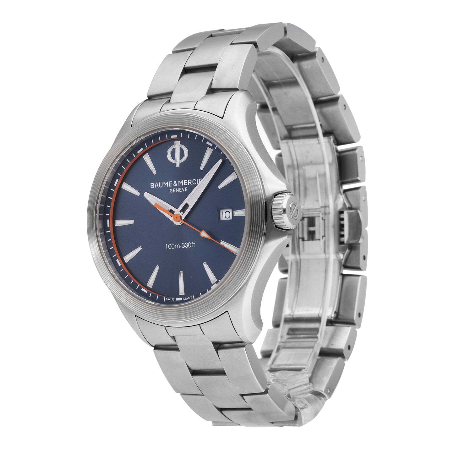 Baume & Mercier Clifton Stainless Steel Blue Dial 42mm Quartz Men's Watch 65841