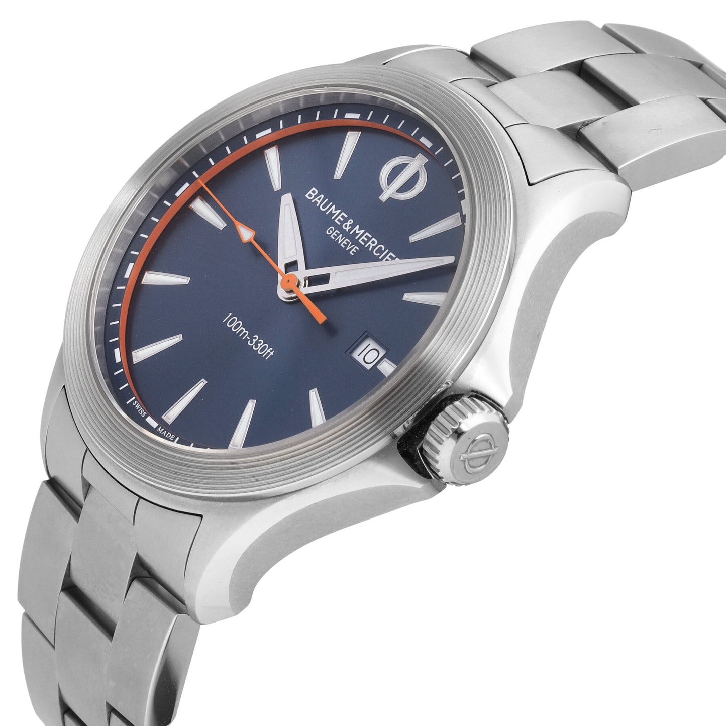 Baume & Mercier Clifton Stainless Steel Blue Dial 42mm Quartz Men's Watch 65841