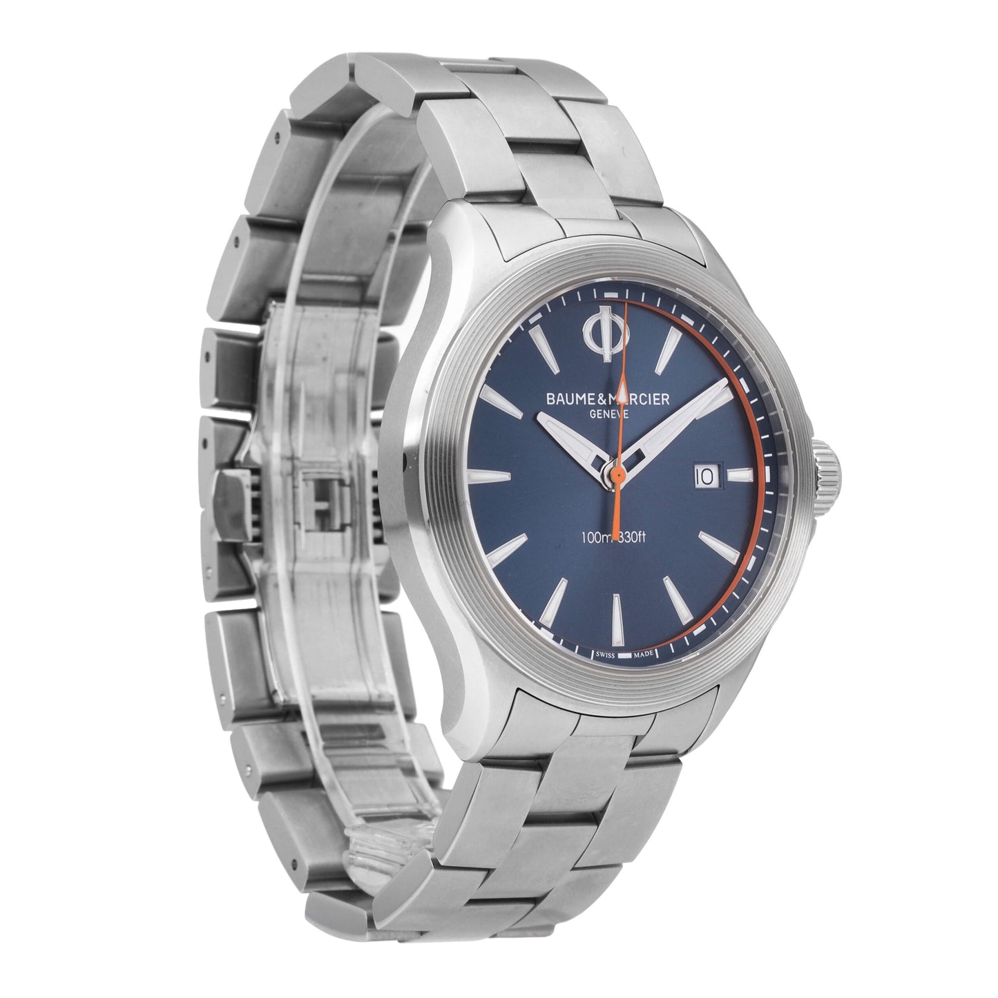 Baume & Mercier Clifton Stainless Steel Blue Dial 42mm Quartz Men's Watch 65841