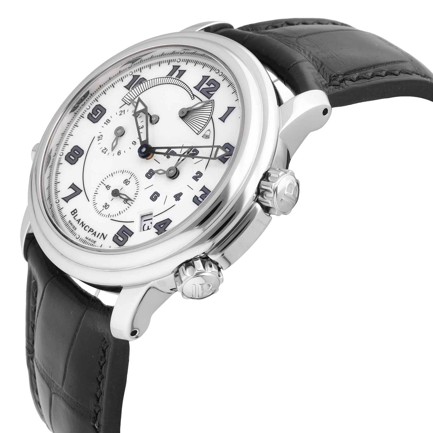 Blancpain Leman Reveil GMT Alarm 40mm Automatic Men's Watch 2041-1127M-53B