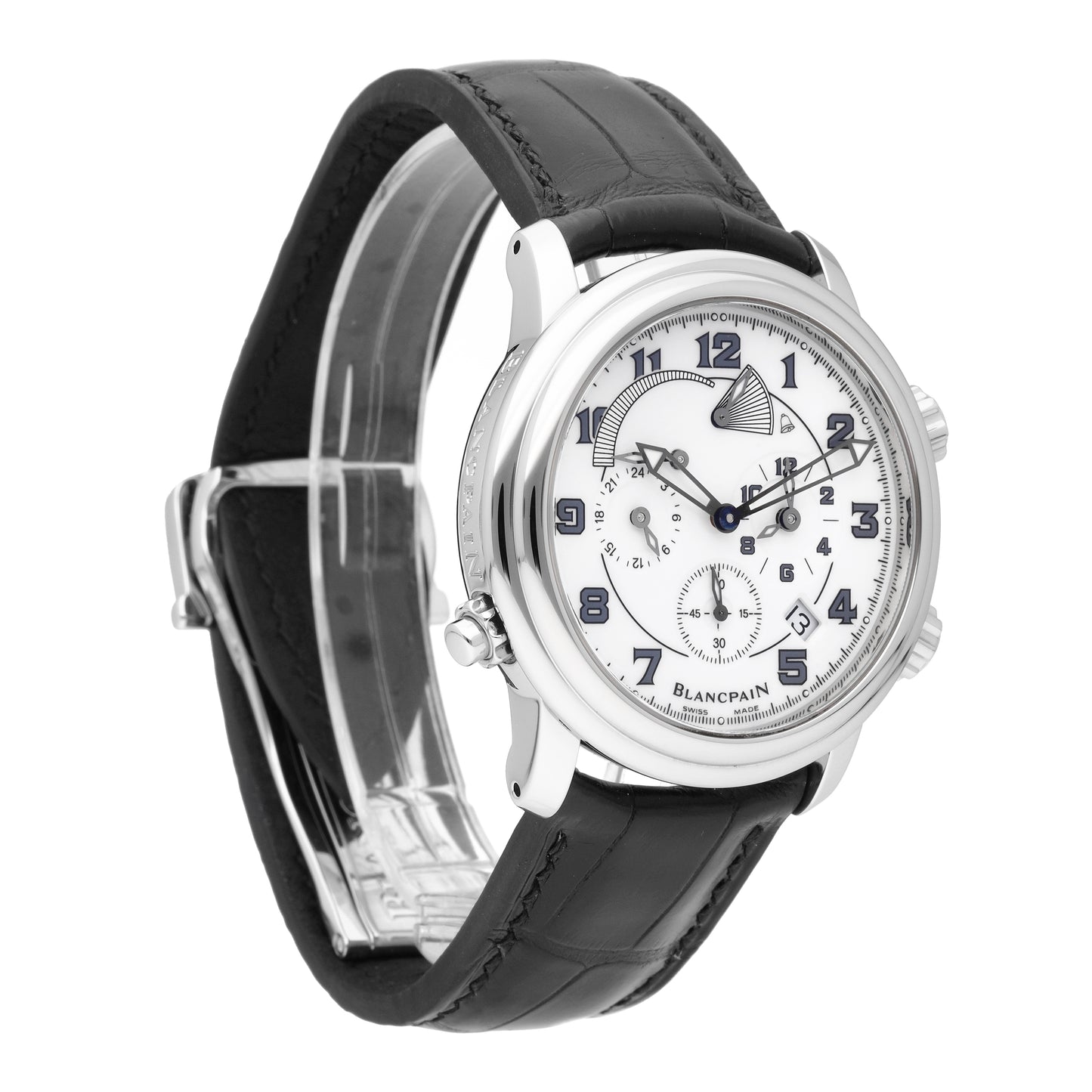 Blancpain Leman Reveil GMT Alarm 40mm Automatic Men's Watch 2041-1127M-53B