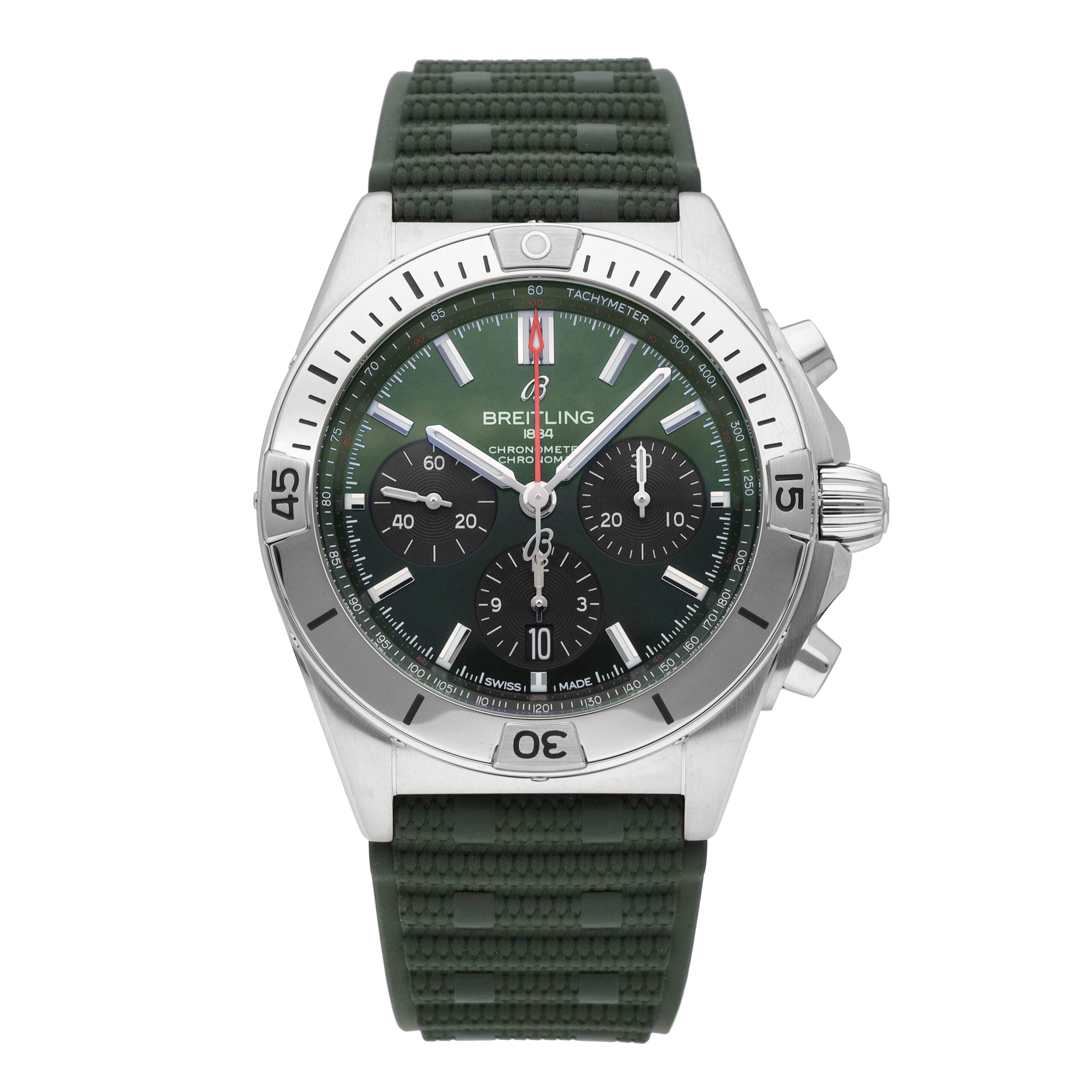 Breitling Chronomat VB01 42 Green Dial 42mm Automatic Men's Watch AB01 ...