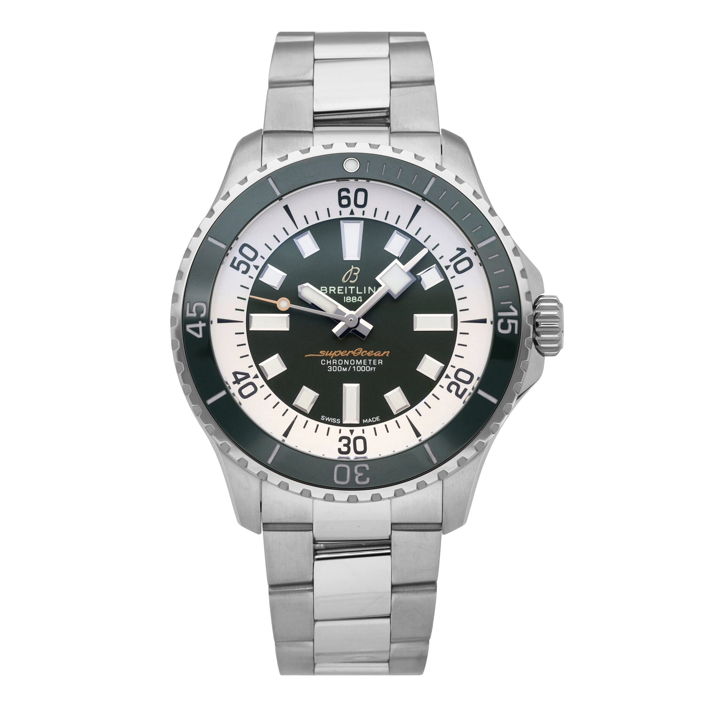 Breitling Superocean Green Dial 44mm Automatic Men's Watch A17376A31L1A1