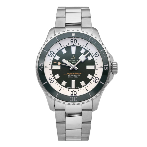 Breitling Superocean Green Dial 44mm Automatic Men's Watch A17376A31L1A1