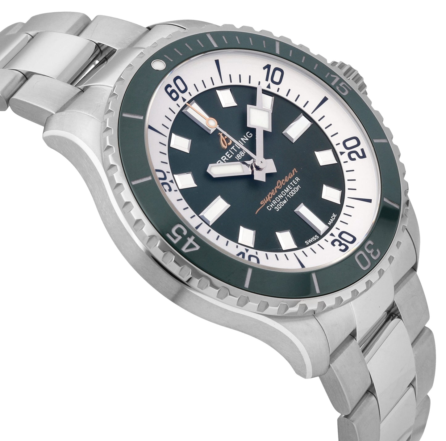Breitling Superocean Green Dial 44mm Automatic Men's Watch A17376A31L1A1