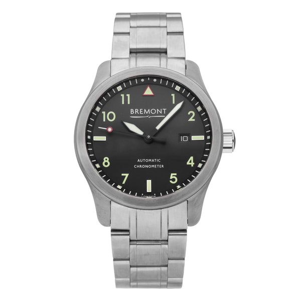Bremont Solo 43 Stainless Steel Black Dial 43mm Automatic Mens Watch SOLO43-CR-B