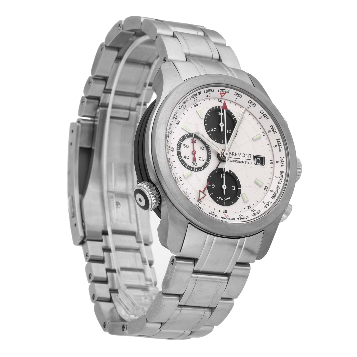 Bremont ALT1 World-Time White Dial 43mm Automatic Men's Watch ALT1-WT-WH-B