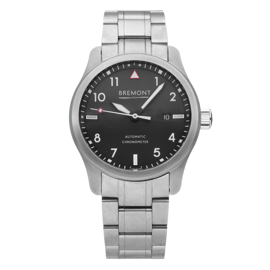 Bremont Solo 43 Stainless Steel Black Dial 43mm Automatic Mens Watch SOLO43-WH-B