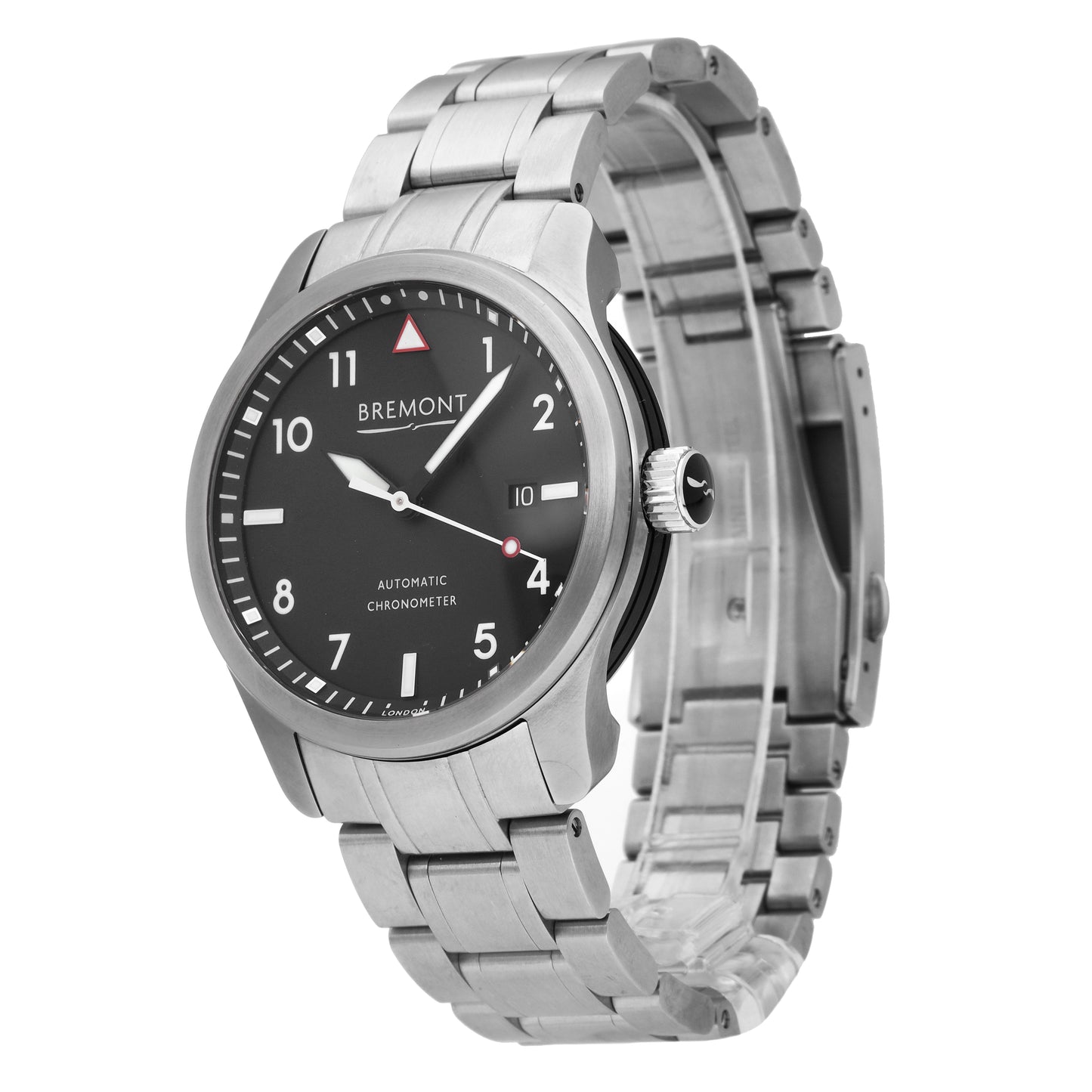 Bremont Solo 43 Stainless Steel Black Dial 43mm Automatic Mens Watch SOLO43-WH-B