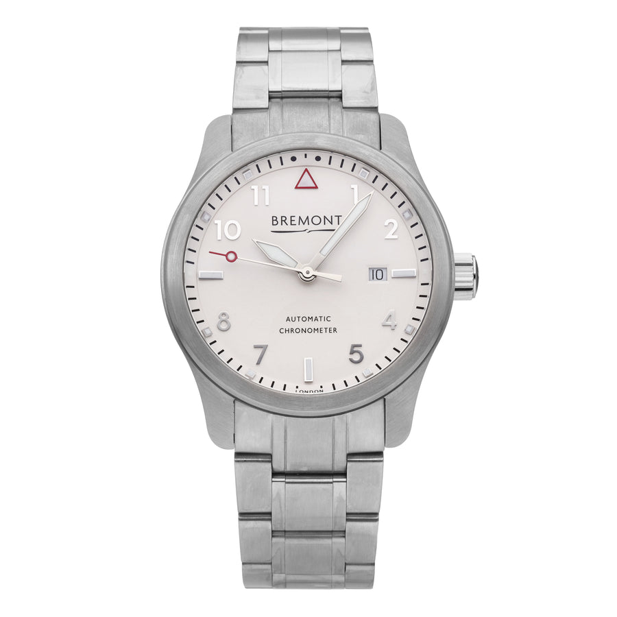 Bremont Solo 43 Stainless Steel White Dial 43mm Automatic Mens Watch SOLO43-WS-B