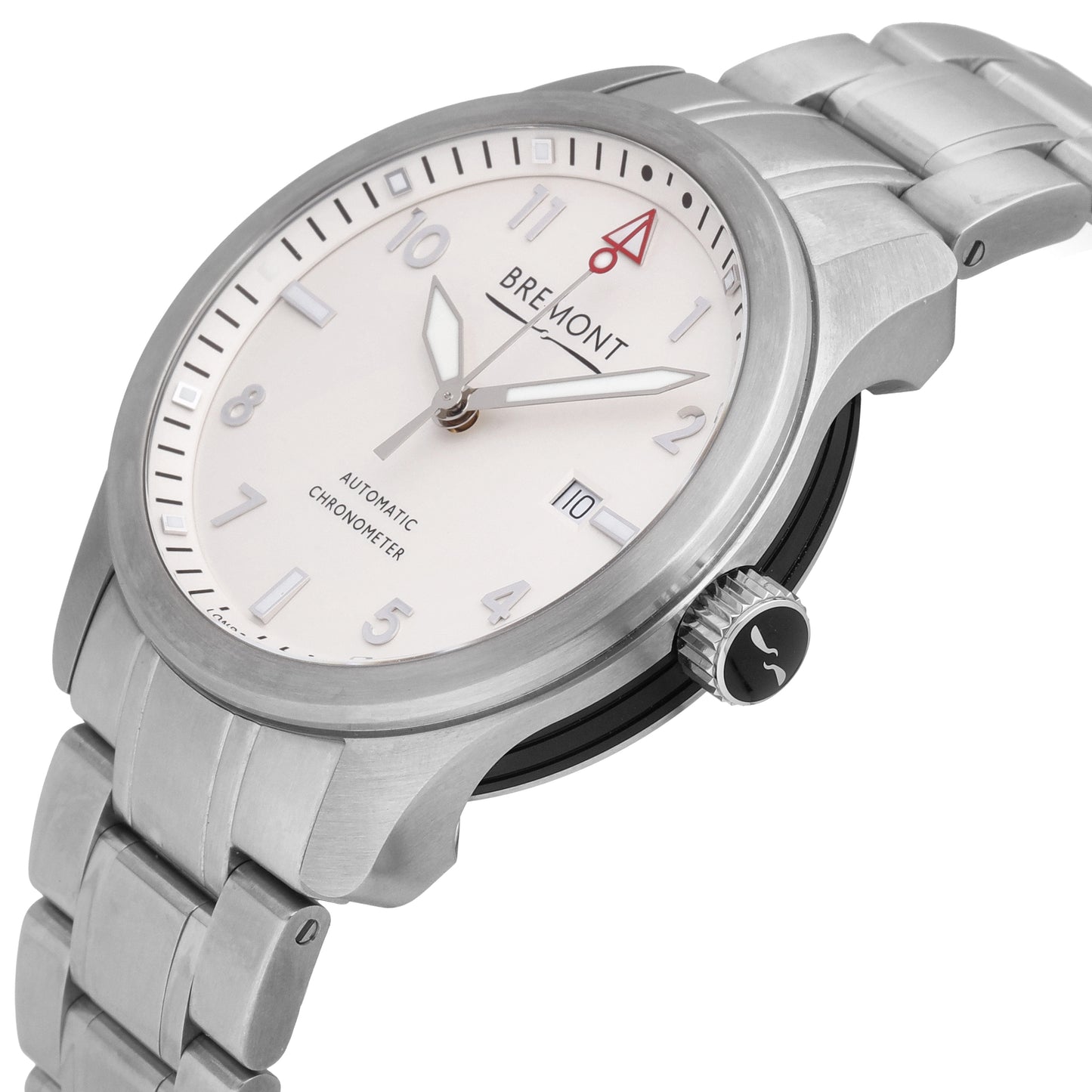 Bremont Solo 43 Stainless Steel White Dial 43mm Automatic Mens Watch SOLO43-WS-B