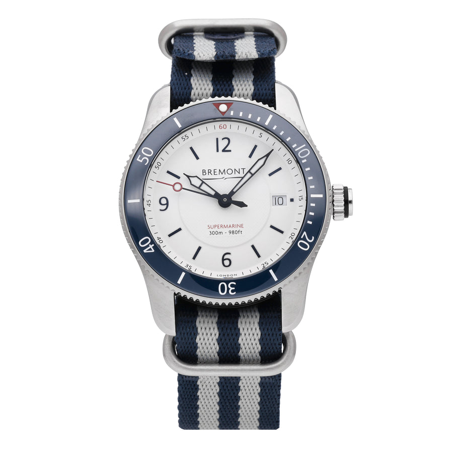 Bremont Supermarine S300 White Dial 40mm Automatic Men's Watch S300-WH-R-AS