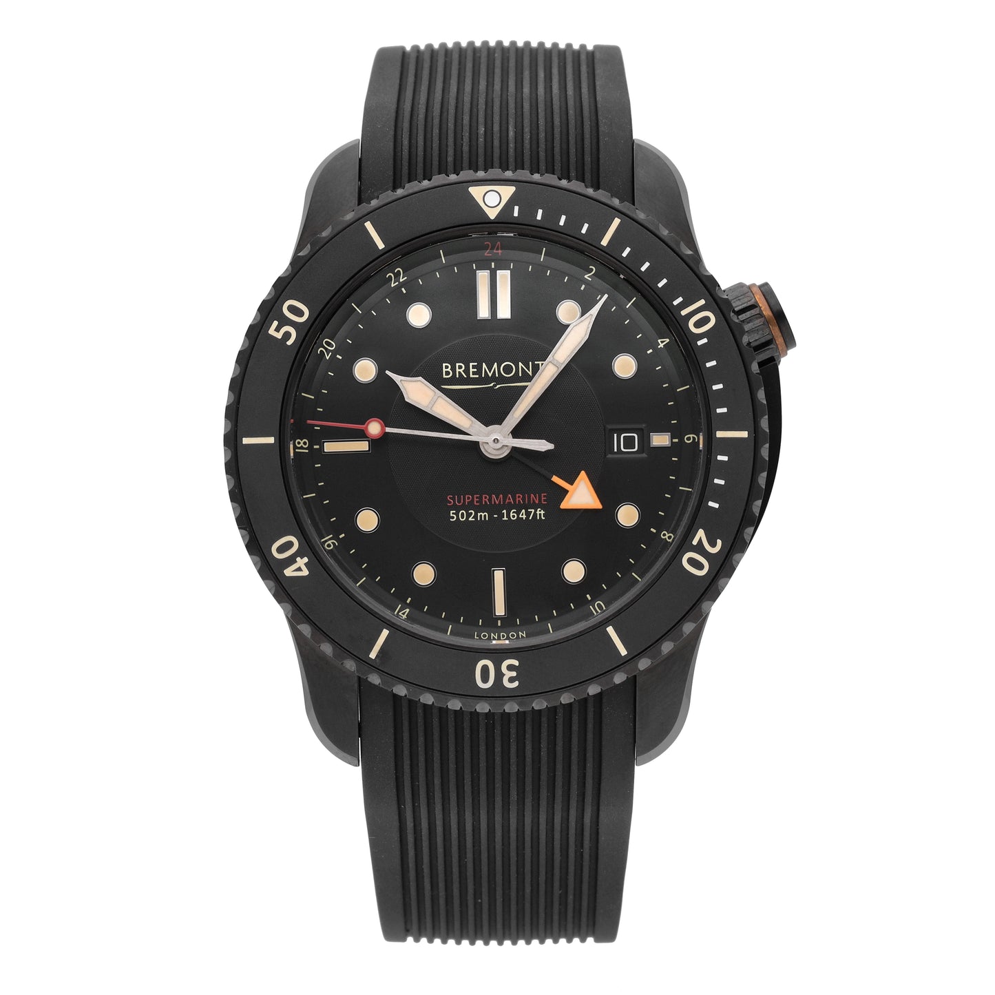 Bremont Supermarine S502 Jet Black Dial 43mm Automatic Men's Watch S502-JET-R-S