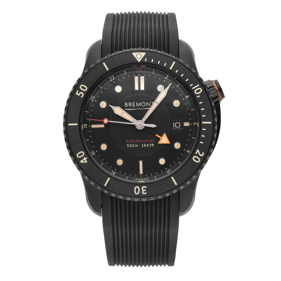 Bremont Supermarine S502 Jet Black Dial 43mm Automatic Men's Watch S502-JET-R-S