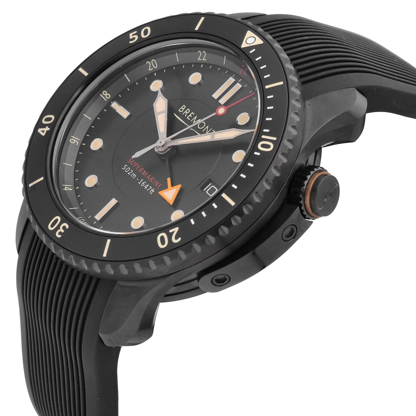 Bremont Supermarine S502 Jet Black Dial 43mm Automatic Men's Watch S502-JET-R-S
