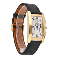 Cartier Tank Américaine 18k Yellow Gold White Dial Quartz Men's Watch 1730