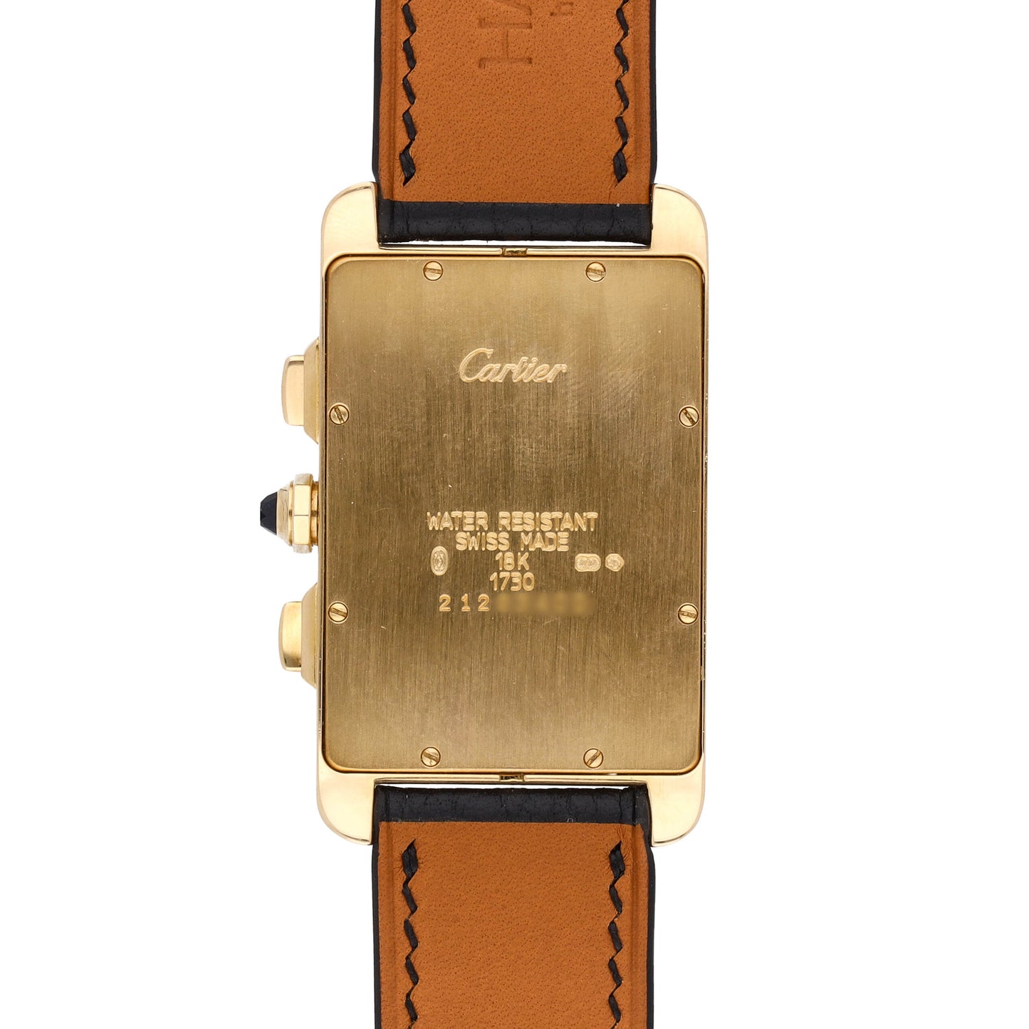 Cartier Tank Américaine 18k Yellow Gold White Dial Quartz Men's Watch 1730