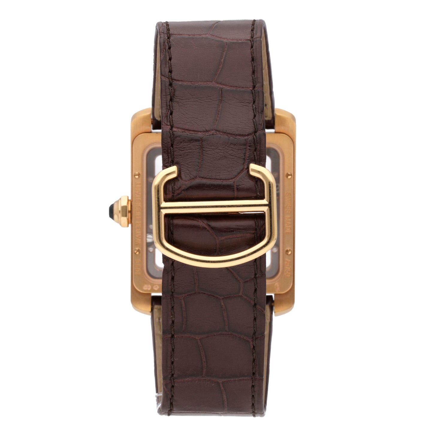 Cartier Tank MC Skeleton 18k Rose Gold Manual-Wind Men's Watch W5310040
