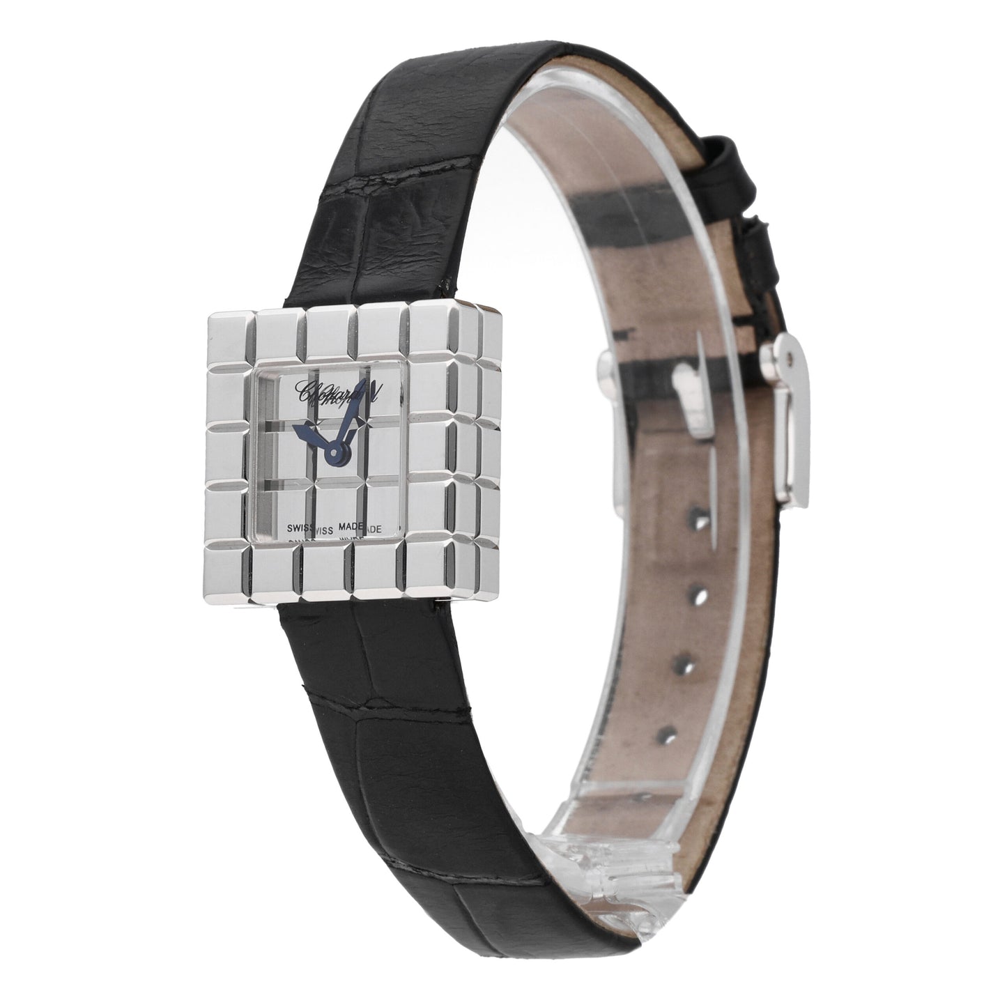 Chopard Ice Cube 18k White Gold Silver Dial Quartz Ladies Watch 127432-1001