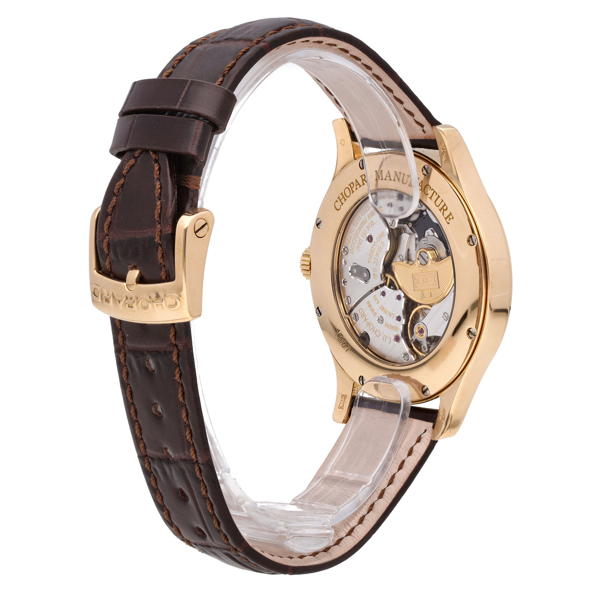 Chopard L.U.C 18k Rose Gold Silver Dial 39.5mm Automatic Men's Watch 161907-0001