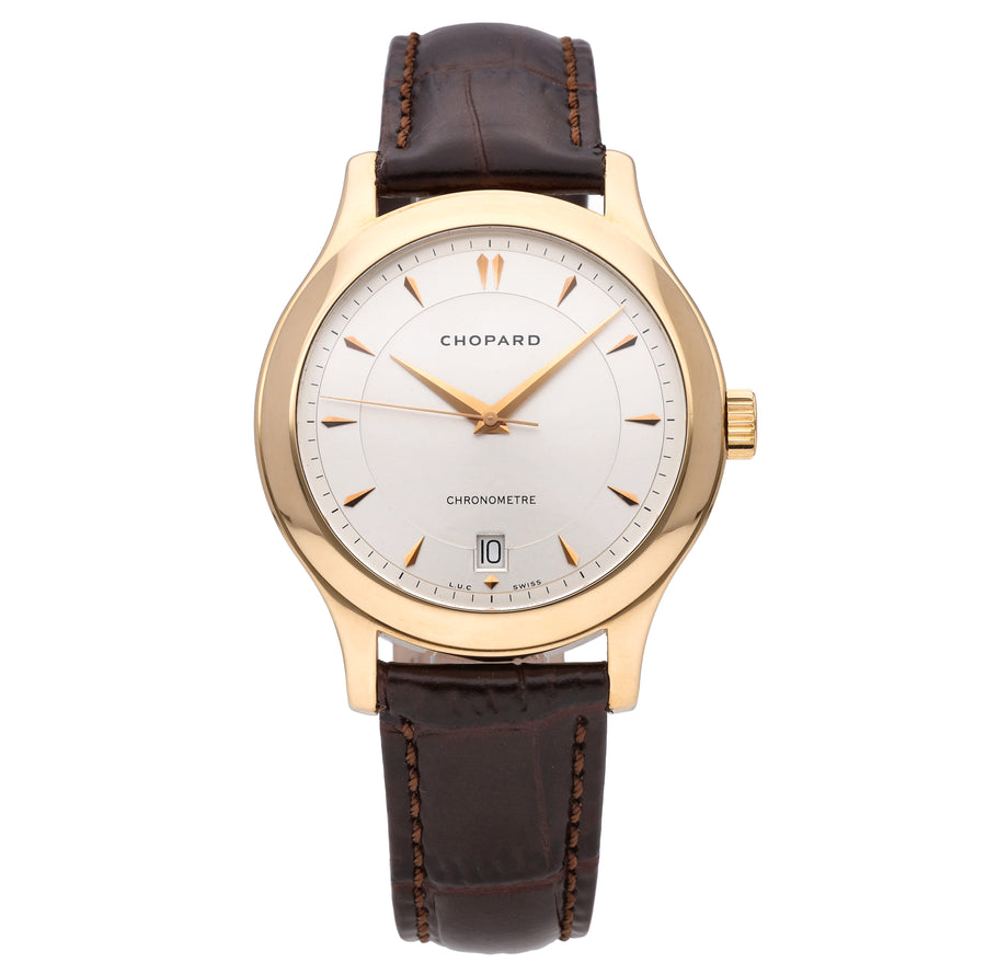 Chopard L.U.C 18k Rose Gold Silver Dial 39.5mm Automatic Men's Watch 161907-0001