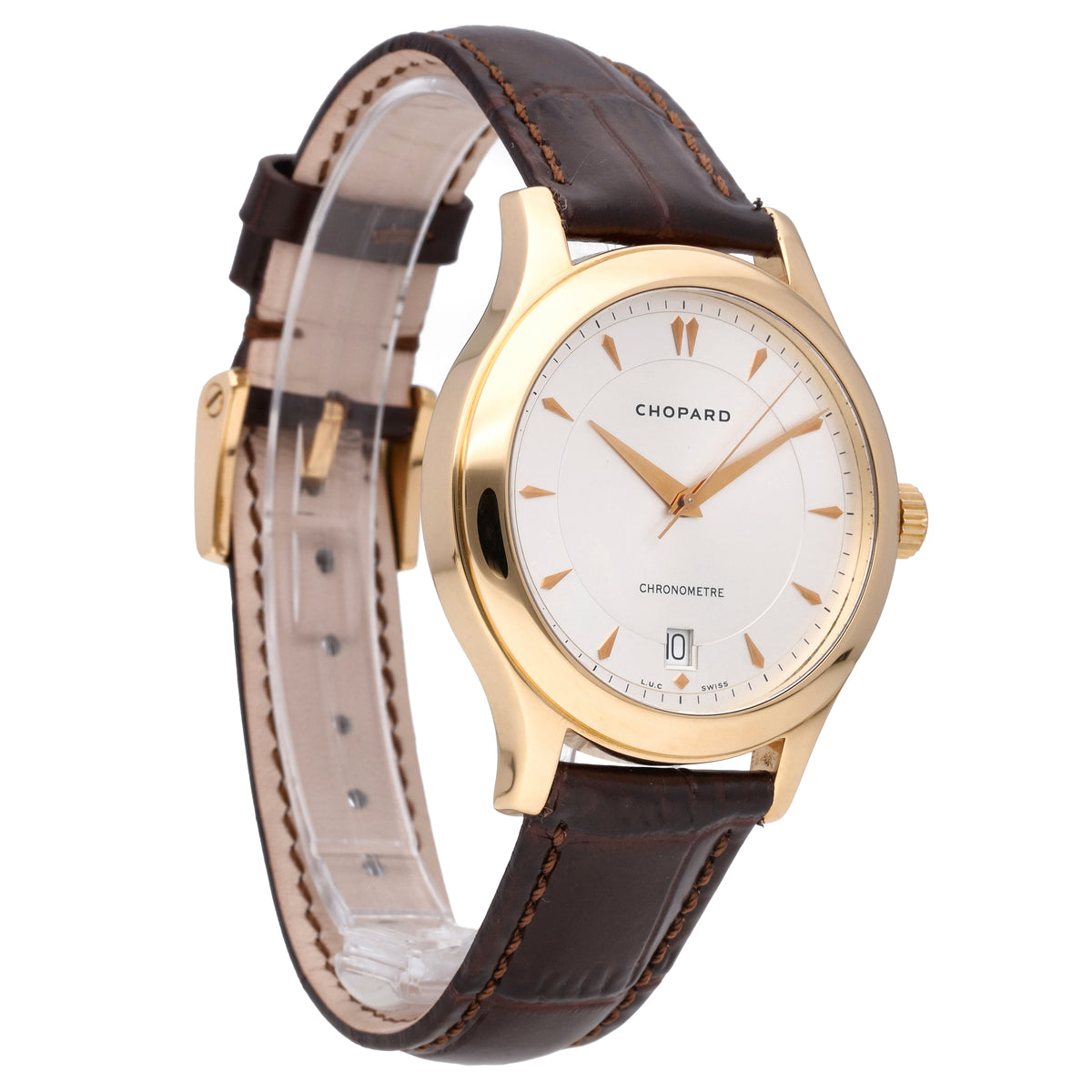 Chopard L.U.C 18k Rose Gold Silver Dial 39.5mm Automatic Men's Watch 161907-0001