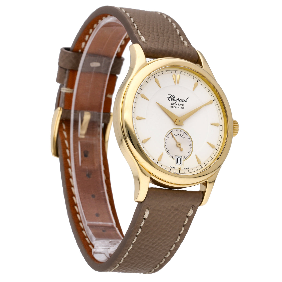 Chopard L.U.C 18k Yellow Gold White Dial 36mm Automatic Watch 16/1860